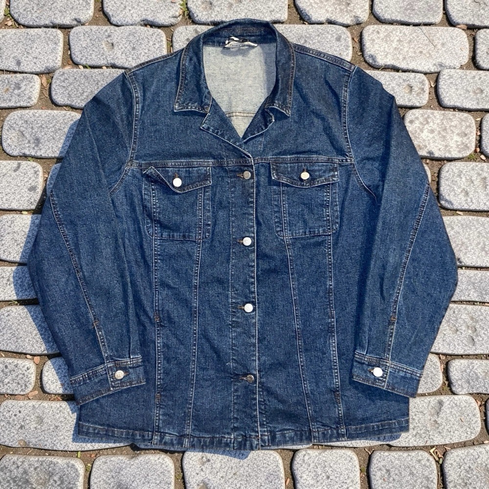 Marina Sport Marina Rinaldi Denim Jacket Women's Size 25 Made in Italy For JAPAN